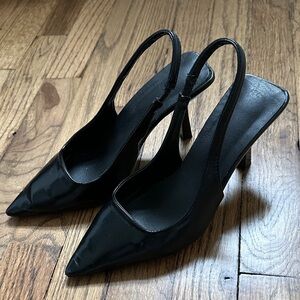 Elegant Black Women's Slingback Heels